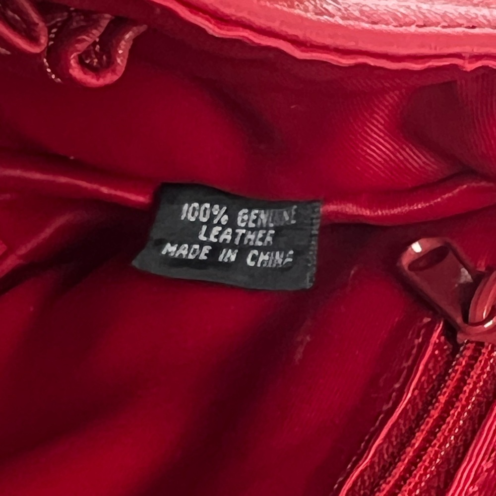 Kate Landry Shoulder Bag w/ Chain Strap - red/gold - Picture 9 of 15